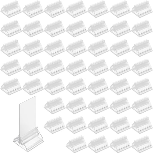 ZEACCT 48-Teiliger Plastik-Spielkartenhalter, Transparenter Spielkartenhalter, Platzkartenhalter, Spielteilhalter Bildhalter für Karten, Fotos, Notizen, Bildanzeige (Transparent)