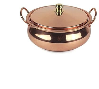 XYUERU Handgefertigter Kupfer-Hot Pot, Kupfertopf, Suppentopf, Hot Pot, for Induktionskochfeld, Gasherd (Size : 20cm)
