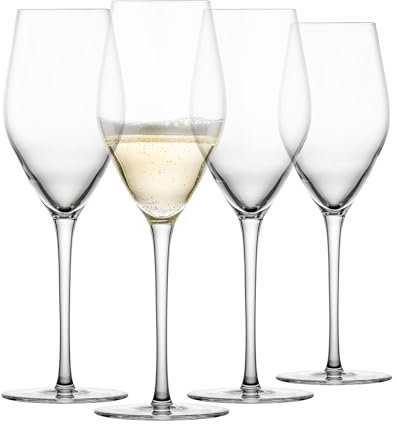 SCHOTT ZWIESEL Sektglas Bar Special (4er-Set), formschöne Sektgläser mit Moussierpunkt, spülmaschinenfeste Tritan-Kristallgläser, Made in Germany (Art.-Nr. 123625)