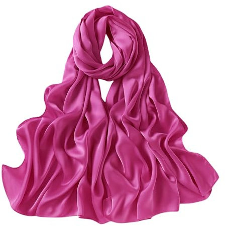 Lina & Lily Damen Schal Stola aus Premium-Satin für Hochzeit Abend (Magenta)