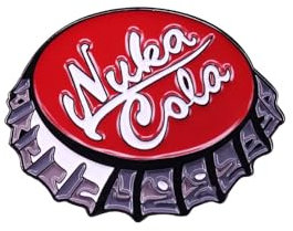 Nuka Cola Bottle Cap Brooch for Woman Men,Metal Red Video Game Novelty Memorial Design Symbol Lapel Pin Brooches