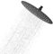 YKUKIZEE 8 Inch Round Rainfall Shower Head Black, Fixed Rain Shower Head 304 Stainless Steel, 20 cm High Pressure Waterfall Shower Head Overhead for Bathroom Shower Room