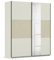 Rauch Möbel Senja, Schwebetürenschrank, Kleiderschrank, Kleiderschrank Spiegel, Mehrzweckschrank, Rattanschränke, Garderobe, 2-türig, 1 Spiegeltüre, Farbe Champagner-Rattan-Optik, Beige, 175x210x59cm