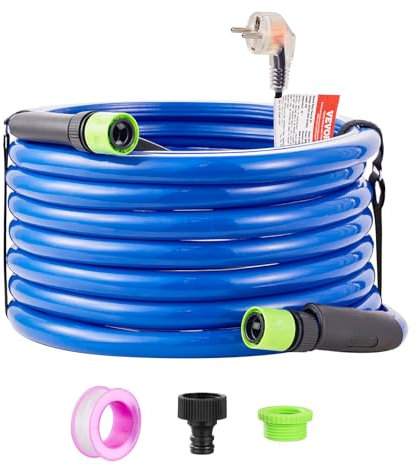 VEVOR 30ft beheizter Wasserschlauch für Wohnmobil, beheizter Trinkwasserschlauch mit Frostschutz bis -45°F, automatisch selbstregulierend, 5/8 ID mit Schnellanschluss-Set, blei- und BPA-frei