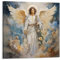 HNPBB Jesus-Poster, Erzengel, Gabriel, Aquarell und Christus, dekoratives Gemälde, Leinwand, Wandposter und Kunstdruck, moderne Familienschlafzimmer-Dekoration, Poster, 40 x 40 cm