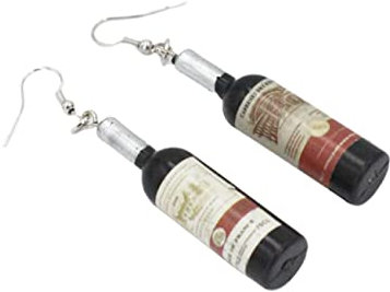 ANDRESLAD 1 Pair Ear Jewelry Vintage Pendant Earring Wine Bottle Dangle Earring for Women Water Bottle Earrings Wine Bottle Ear Hooks Drink Earrings Bottle Pendant Earrings Ear Drop Black