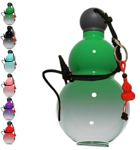 Sopannoxii Bottiglia d'acqua di zucca, grande capacità e durevole, stile retrò cinese, sportiva per palestra e viaggio (Green), 800 ml, PC