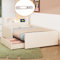 KecDuey Polsterbett 90x200cm,Kinderbett, Mit Nachtlicht und USB-Ladeanschluss, Ablagefächern, Erhöhte Seitenteile zur Sicherheit, Einfaches Einzelbett, Jungen- und Mädchenbett (Beige)