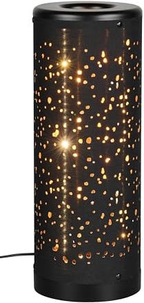 Reality Leuchten LED Tischleuchte Taco R52801002, Schirm Kunststoff Schwarz matt/goldfarbig, inkl. 4 Watt LED