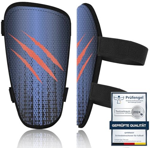 Schienbeinschoner Kinder Fussball - Prüfengel Zertifizierte Schienbeinschoner für Fußball mit Verstellbarem Klettverschluss, Schienbeinschoner Fußball mit Hautfreundliches Samttuch(Wolfsklaue, XS)