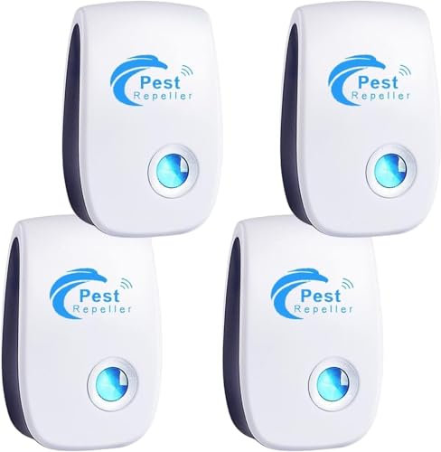 Repellente ad Ultrasuoni per Topi 4 Pack, Antizanzare Repellente Ultrasuoni, Repellente Ultrasuoni Anti Zanzare Elettrico Ultrasuoni Antizanzare per Anti Zanzare,Formiche,Zanzare, Scarafaggi,Insetti