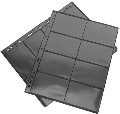 WEKAMOS 10 Blatt Briefmarkenalbum mit Reihen Robuste PVC Seiten für Sichere Aufbewahrung von Briefmarken Münzen und Sammlerstücken für Sammler und