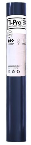TI-Pro Blue Hard Floor Protector Film Roll 600mm x 50m - Self-Adhesive Waterproof Protective Film for Wood, Tile, Laminate | (1 Pack)