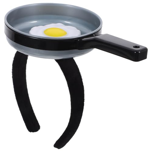 MAGICLULU Frying Pan Headband with Simulated Fried Egg Design Hair Hoop for Cosplay and Festival Hair Accessory