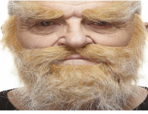 Mustaches Selbstklebender Hairy Russian Gefälschter Schnurrbart, Bart und Augenbrauen, Neuheit, Falsche Gesichtsbehaarung, Kostümzubehör für Erwachsene