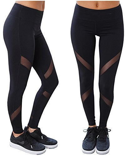 Hippolo Schwartz Damen Sporthose Yoga Fitness Gym Laufen Jogging Tennis Squash Hockey Leggings Stretch-Hose (S)