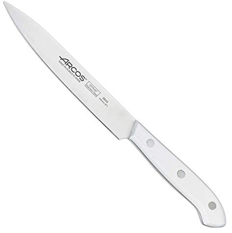Arcos Montblanc - Couteau Cuisine - Acier Inoxydable NITRUM 160 mm - Manche Polyoxyméthyléne (POM) Blanc