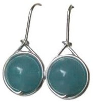Ohrringe NOBLE - Edelstein Jade Aquamarin (Versilbert)