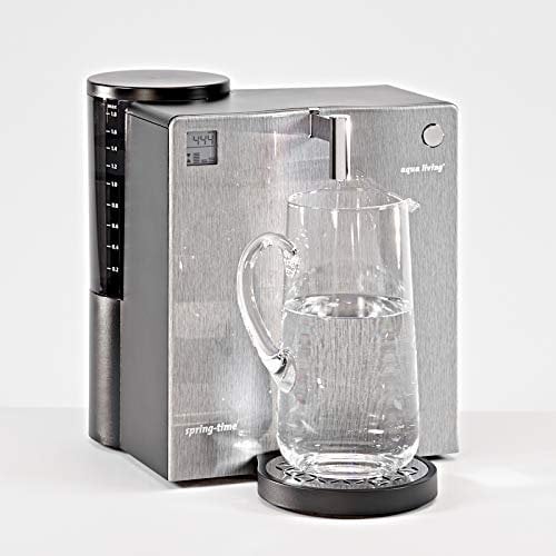 DIENNI Aqua Living Wasserfilter Spring-Time H2 Premium inkl. Karaffe, Front Edelstahloptik, Wasserstoff………