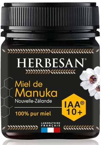 HERBESAN®- MIEL DE MANUKA ACTIF - IAA10+ (MGO263+)- Origine Nouvelle-Zélande garantie - 100% miel de manuka - Pot de 250G