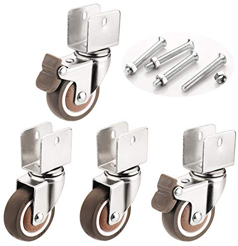 Geovne Schwenkrollen,Möbelrollen,Gummirollen mit Staubschutz,18mm/20mm/22mm/25mm,für Möbel,Stuhl Räder,Ersatz Trolley