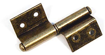 2 Stücke 70x28mm Eisenscharniere zwei Blätter rechteckige Tür Scharnier Alt Gold Möbel Antik Restaurierungsshop Veraltete Beschläge Vintage Schabby Möbelband Links