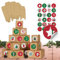 Papierdrachen DIY Adventskalender 2024 - zum Befüllen - 24 Kisten zum Basteln - Rot grün - 24 braune Schachteln aus 400g/m²-Karton zum Aufstellen und Dekorieren - Boxen - Weihnachten