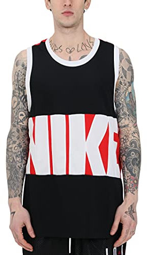 Nike Herren Starting Five Basketball Shirt, Black/University Red/White, S