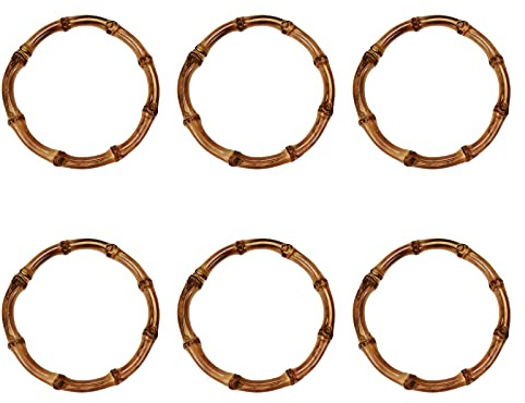 Quluxe Runde Bambus-Handtaschen-Griffe, 10,2 cm Innendurchmesser, für handgefertigte Handtaschen, DIY-Taschen, Zubehör (6 Stück)