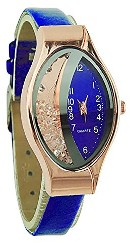 Uhr Damen Analog Quarz Armbanduhr Damenuhr Marken Luxus Uhren Quarzuhr Watch Geschenk für Frauen Teenager Mädchen Semilunar Sand Typ Ellipse Frau Feines Armband Kleines Zifferblatt Armbanduhr Uhren