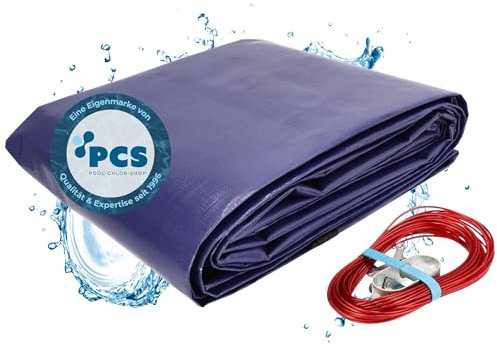 Duraol Poolabdeckung rund I 5,50 m Durchmesser I Hochwertige Pool Abdeckplane mit Materialstärke 300g/m² I Robuste Abdeckplane Pool rund mit Randverstärkung I Beidseitig beschichtet & wasserdicht
