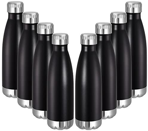 VEGOND 17oz Stainless Steel Water Bottles Bulk, Reusable Metal Sports Water Bottle Keeps Drink Hot and Cold, BPA Free Double Wall Vacuum Cola Shape Insulated Water Bottles for Camping Gym, 8 Pack