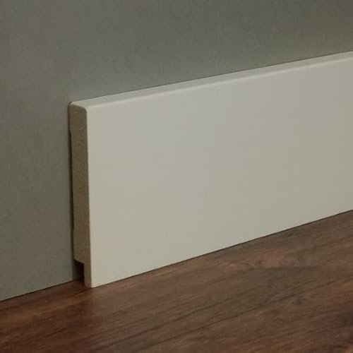 Domaso-4 (72045) Plinthe en MDF Blanc moderne (16 x 100 mm)