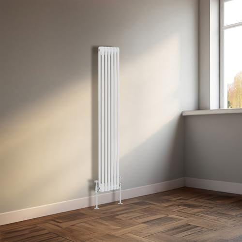 NRG Column Radiator Gloss White 1500x290mm Double Traditional Cast Iron Style Heater Interior Designer Vertical Bathroom Radiators