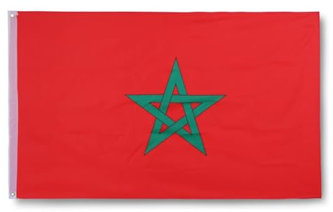 Sonia Originelli premium Fahne für jede Gelegenheit - hissfertig & wetterfest -Größe: ca. 90 x 150 cm, Farbe: Marokko, Morocco