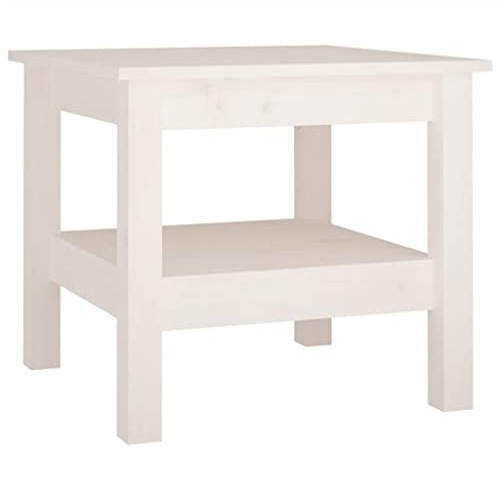 vidaXL Coffee Table White 45x45x40 cm Solid Wood Pine