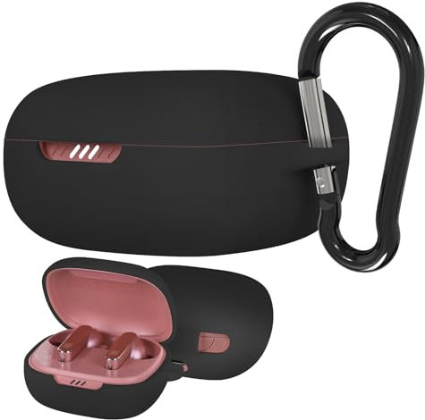 Geekria Silikon-Schutzhülle für JBL Live Pro 2 TWS True Wireless Ohrhörer, Schutzhülle mit Schlüsselanhänger-Haken, Ladeanschluss, unterstützt kabelloses Laden
