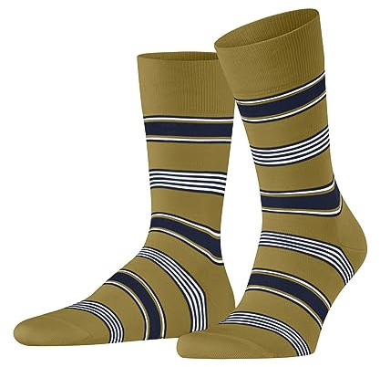 FALKE Herren Socken Marina Stripe M So Baumwolle gemustert 1 Paar, Gelb Brass 1216, 45-46