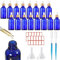 16 x 30ml Glass Dropper Bottles, Eliquid Pipette Ear Dropper Bottles with Dropper Pipette, Funnels and Labels, Empty Refillable Sample Container for Essential Oil, Perfumes, Aromatherapy (Blue)