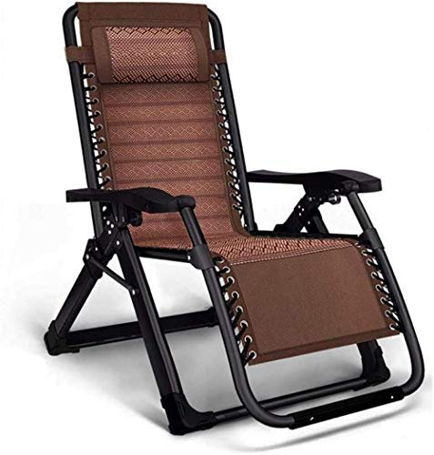 Stuhl Sonnenliege faltbar, Schwerelosigkeit, Liegestuhl, wasserdicht, Chaiselongue, Liegestühle, Metall für Garten, Terrasse, Möbel, Büro im Freien, Braun, H079ZJ (Farbe: Braun), Farbe: Gelb