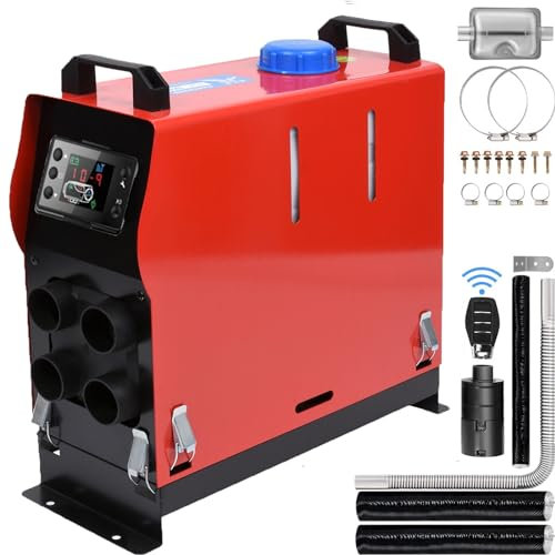 Gtzly Riscaldatore A Gasolio con 4 Uscite d'Aria, Riscaldatore Diesel Portatile con Monitor LCD E Telecomando, Riscaldatore da Parcheggio Diesel for Auto, Camper, Camion, Barche (Size : 12V)