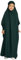 IDOPIP Muslim Girl Abaya Dress Baya Dubai Arabian Jilbab Skirt Long Sleeve Modest Islamic Islamic Eid Ramadan Prayer Clothes Dark Green 11-12 Years