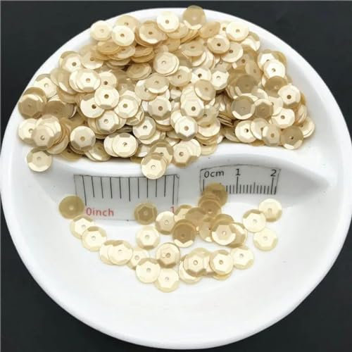 mm runde Tasse, matt, matt, PVC, lose Pailletten, Pailletten, Nähen, Basteln für Hochzeit, Dekoration, Kleidungsstück, Kleid, Schuhkappen, DIY, Großhandel, Matt L Gold, 6 mm, 720 Stück, 10 g