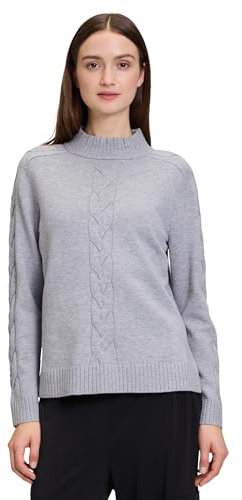 Betty Barclay Damen Strickpullover mit Stehkragen 42, Grey Melange