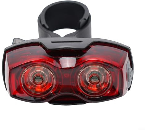 Luz trasera avanzada para bicicleta, alta visibilidad, funciona con pilas AAA, resistente a la lluvia (horizontal)