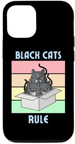 Hülle für iPhone 15 Black Cats Rule | Süße Smoking-Katzen in Box