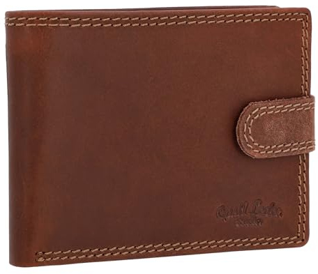 Gusti Leder Herren Portemonnaie Gustav Braun – Kompaktes RFID Geldbeutel aus echtem Leder, Geldbörse mit vielen Fächern für Karten und Scheine, Robustes Herren Wallet