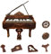 DIY Miniature Dollhouse Kit 3D Wooden Puzzle Violin with Music Box Room Decoration Creative Gift Finger Piano