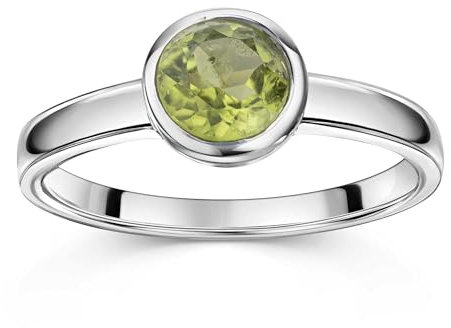 Materia Peridot Ring Silber 925 - Damenring mit grünem Stein SR-183-54