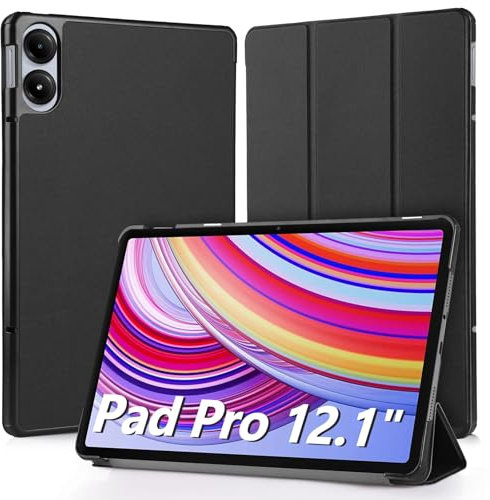 Hianjoo Funda Compatible con Xiaomi Redmi Pad Pro/Poco Pad 12.1, Funda para Tableta Protectora Delgado Inteligente de Cuero Función de Soporte Carcasa Compatible con Redmi Pad Pro/Poco Pad, Nergo